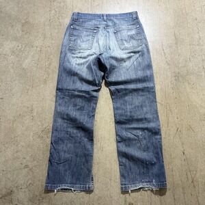 Mexx Jeans Mens 34x30 Blue Regular Fit Straight Leg Distressed Denim Pants